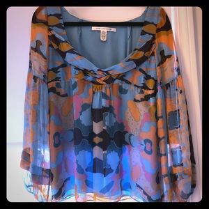 Colorful Size 6 DVF Blouse